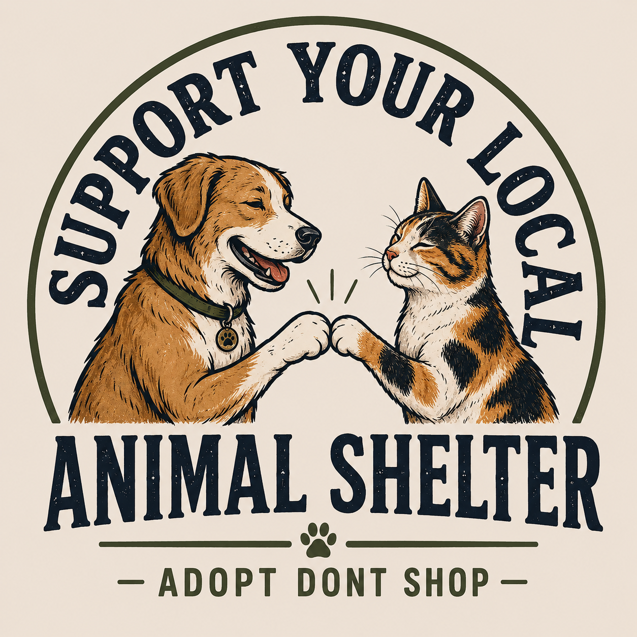 Paws United USA dog and cat logo